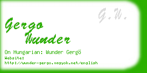 gergo wunder business card