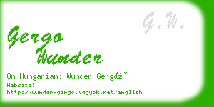 gergo wunder business card